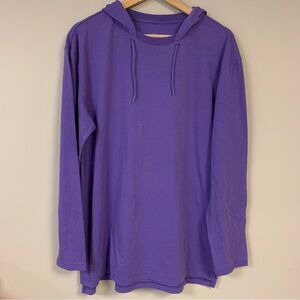 Purple Hoodie Sweatshirt Men Large Boxy Oversized Lightwewight Pullover Athletic